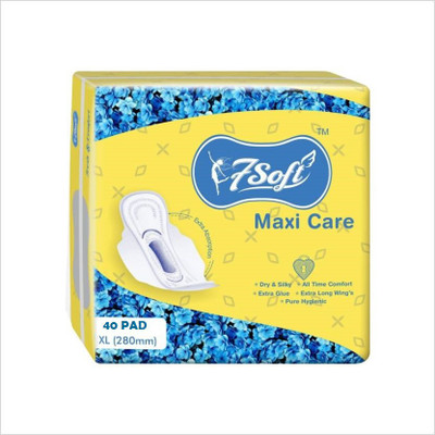 

7 Soft Maxi Care XL 280mm Sanitary Pad (Pack of 40) Sanitary Pad(Pack of 40)