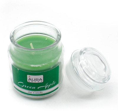

AuraDecor Highly Scented Green Fragrance Jar Candle Burning Time 30 hours approx(90 g)
