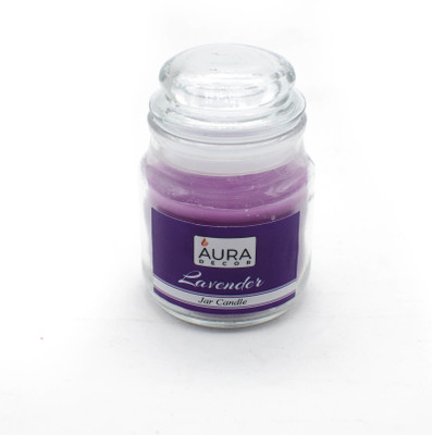 

AuraDecor Highly Scented Smokeless Lavender Fragrance Jar Candle Burning Time 30 hours approx(90 g)