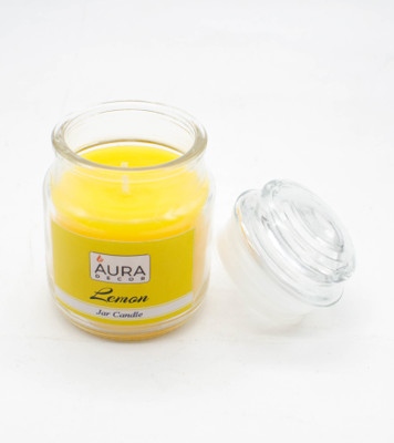 

AuraDecor Highly Scented Lemon Fragrance Jar Candle Burning Time 30 hours approx(90 g)