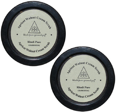 Khadi Pure Apricot & Walnut Cream with Sheabutter - 50g (Set of 2) Scrub(100 g)