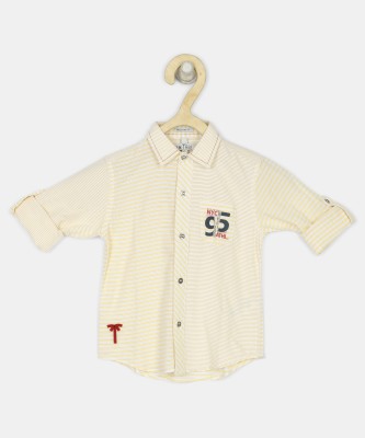 GINI & JONY Baby Boys Striped Casual White, Yellow Shirt