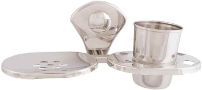 

McLION Soap Dish with Tumbler Holder, Toothbrush Holder, Soap Dish, Toothbrush Stand, Bathroom Accessories(Glossy Finish, Stainless Steel)