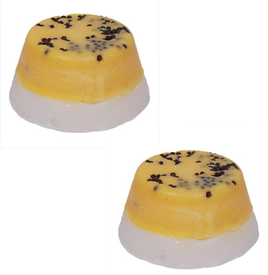 

Shreem Vanilla Mango Mustard yellow and white Handmade Unisex All skin types Dual Tone Body soap(80 g, Pack of 2)