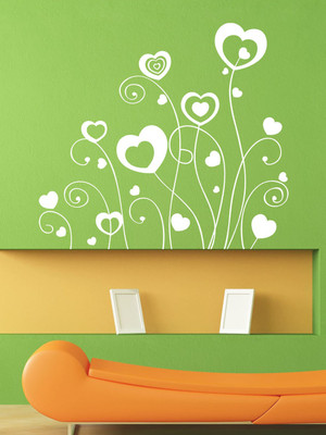 ALLURE 61 cm Curly Heart Self Adhesive Sticker(Pack of 1)