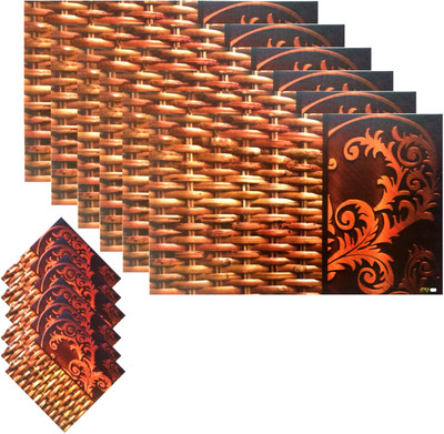 Dakshya Industries Rectangular Pack of 6 Table Placemat(Brown, PVC)