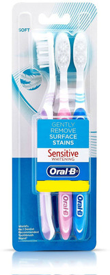 

Oral-B Oral-B Sensitive Whitening Toothbrush Soft Soft Toothbrush(Pack of 3)