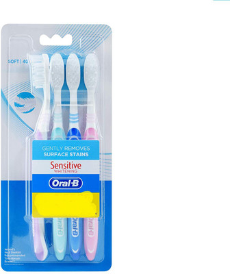 

Oral-B Oral-B Sensitive Whitening Toothbrush Soft Medium Toothbrush(Pack of 4)