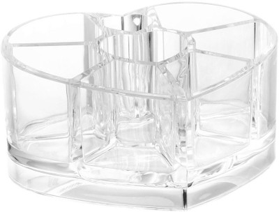 

LS letsshop Lipstick Holder Multi-purpose Heart Shape Lipstick Organizer Makeup Organizer Lipstick Stand Vanity Box(Transparent)