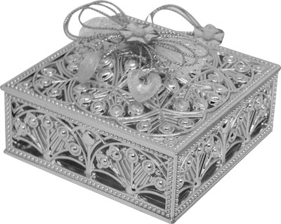 

Majik Set of 4 Dry Fruit Containers for Home Décor Use Empty Jewellery Boxes multipurpose Vanity Box(Silver)