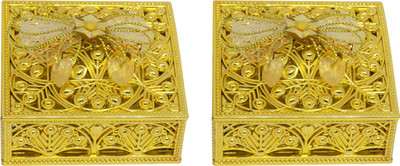 

Confidence Plastic Silver Jewellery Box multipurpose Vanity Box(golden)
