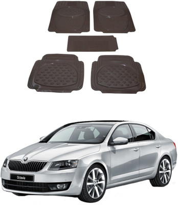 Autoxygen Rubber Standard Mat For  Skoda Superb(Beige)