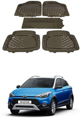 Autoxygen Rubber Standard Mat For  Hyundai i20(Brown)