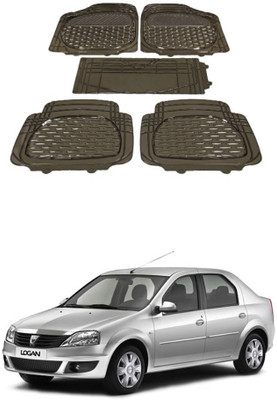 Autoxygen Rubber Standard Mat For  Mahindra Logan(Brown)