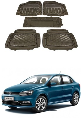 Autoxygen Rubber Standard Mat For  Volkswagen Ameo(Brown)