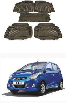 Autoxygen Rubber Standard Mat For  Hyundai Eon(Brown)