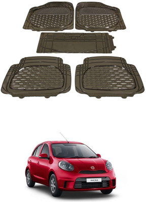 Autoxygen Rubber Standard Mat For  Nissan Micra(Brown)