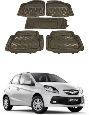 Autoxygen Rubber Standard Mat For  Honda Brio(Brown)