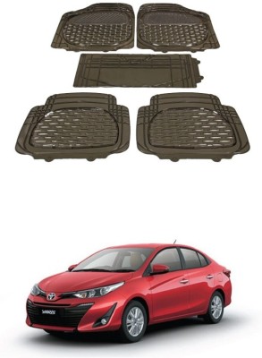 Autoxygen Rubber Standard Mat For  Toyota Yaris(Brown)