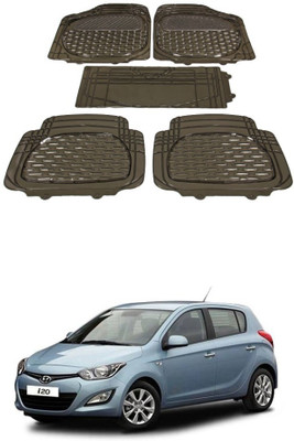 Autoxygen Rubber Standard Mat For  Hyundai i20(Brown)