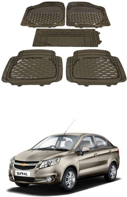 Autoxygen Rubber Standard Mat For  Chevrolet Sail(Brown)