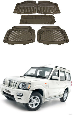 Autoxygen Rubber Standard Mat For  Mahindra Scorpio(Brown)