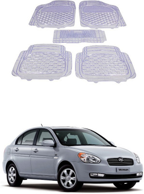 Autoxygen Rubber Standard Mat For  Hyundai Verna(White)