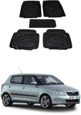 Autoxygen Rubber Standard Mat For  Skoda Fabia(Black)