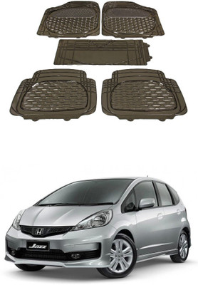 Autoxygen Rubber Standard Mat For  Honda Jazz(Brown)
