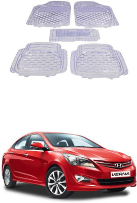 Autoxygen Rubber Standard Mat For  Hyundai Verna(White)
