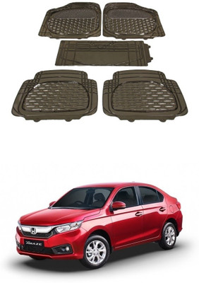 Autoxygen Rubber Standard Mat For  Honda Amaze(Brown)