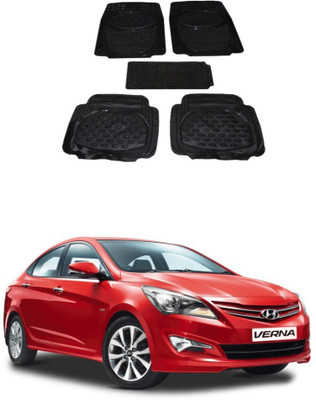 Autoxygen Rubber Standard Mat For  Hyundai Verna(Black)
