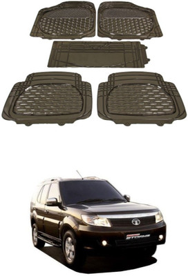 Autoxygen Rubber Standard Mat For  Tata Safari(Brown)