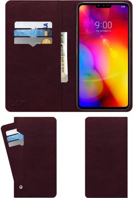 ACM Flip Cover for Lg V40 Thinq(Maroon, Cases with Holder, Pack of: 1)