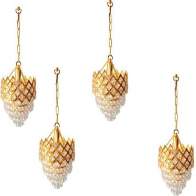 AFAST Funky & Stylish Decorative Pandants Hanging Lamp Light Jhoomar-(Set Of Four) DX14 Pendant Lamp Ceiling Lamp(Clear, Gold)