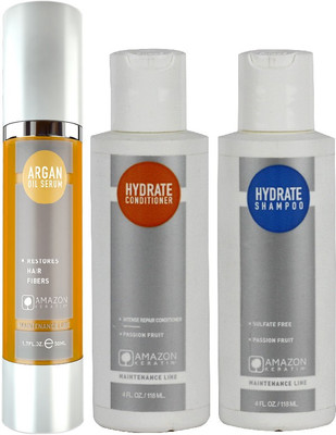 

AMAZON KERATIN Hydrate shampoo, Hydrate conditioner and Argan Oil Serum(Set of 3)