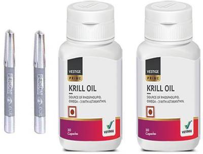 Vestige Krill oil capsules with parsoni kajal 2 pcs  (4 Items in the set)