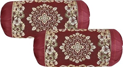 Creativehomes Polycotton Bolsters Cover(Pack of 2, 40 cm*75 cm, Maroon)