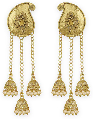 SPARGZ Paisley Alloy Gold Plated Synthetic Stone Dangler Diamond Alloy Drops & Danglers