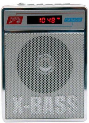 Fangtooth SL-413 Portable Mini Fm Radio Supports USB pen-drive, Aux in & Memory card FM Radio(Silver White) at flipkart