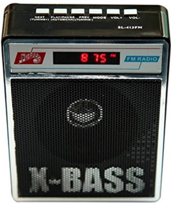 

Fangtooth SL-413 Mini Portable Fm/Radio Supports USB/Pen-drive/Memory card/Aux-in FM Radio(Black)
