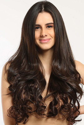 

Foolzy 20" Curly 3/4 Full Head Synthetic Extensions Clip On/in pieces 5 Clips 140g Hair Extension