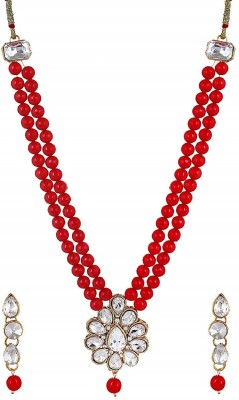 CATALYST Alloy Gold-plated Red, White Jewellery Set(Pack of 1)