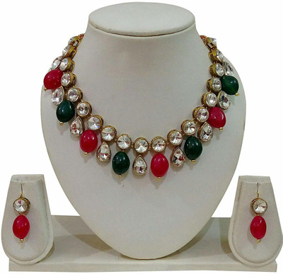CATALYST Brass Brass White, Green, Pink Jewellery Set(Pack of 1)