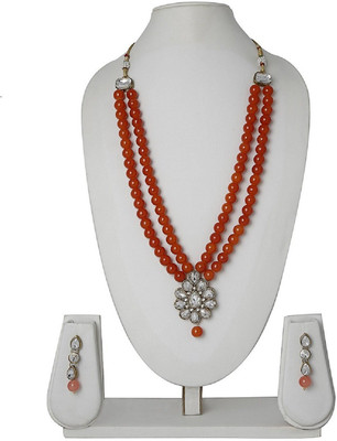 CATALYST Alloy Gold-plated Orange, White Jewellery Set(Pack of 1)