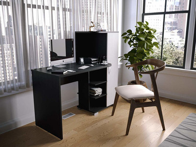 Forzza Wesley Engineered Wood Study Table(Free Standing, Finish Color - Wenge)
