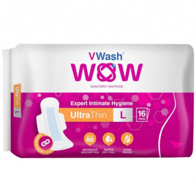 

Wow Sanitary Napkins Ultra thin L- 16pads (Pack of 3) Sanitary Pad(Pack of 3)