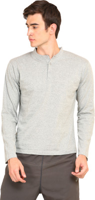 Ap'pulse Solid Men Polo Neck Grey T-Shirt