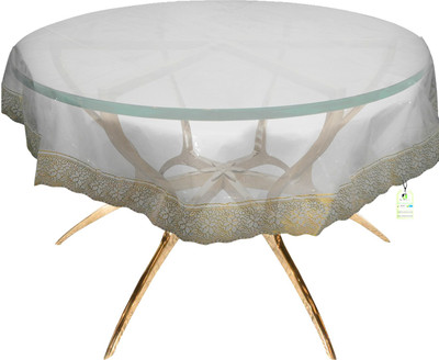 LooMantha Solid 4 Seater Table Cover(White, PVC)