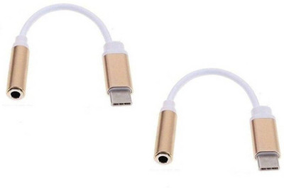 

BB4 PACK OF 2 Type-C Male to Female 3.5mm audio Jack Earphone Headphone USB Adapter(Multicolor)